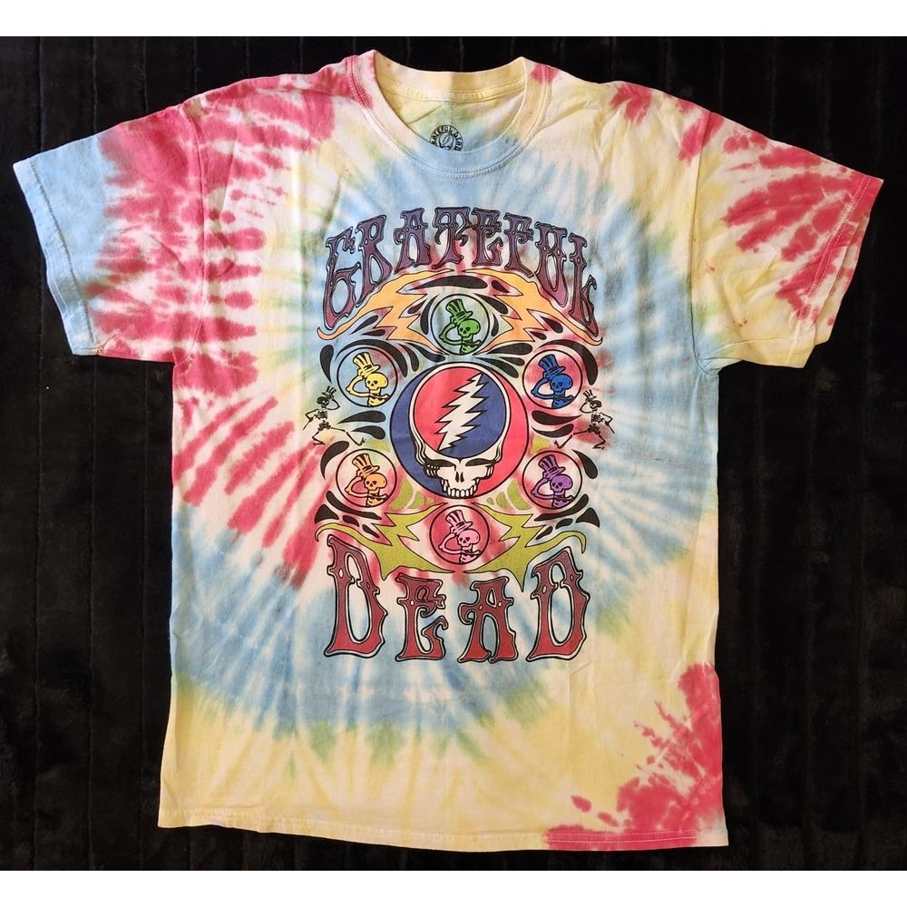 Grateful Dead Skull Logo T Shirt Size Large Tie Dye